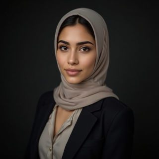 AI-generated corporate portrait of woman leader